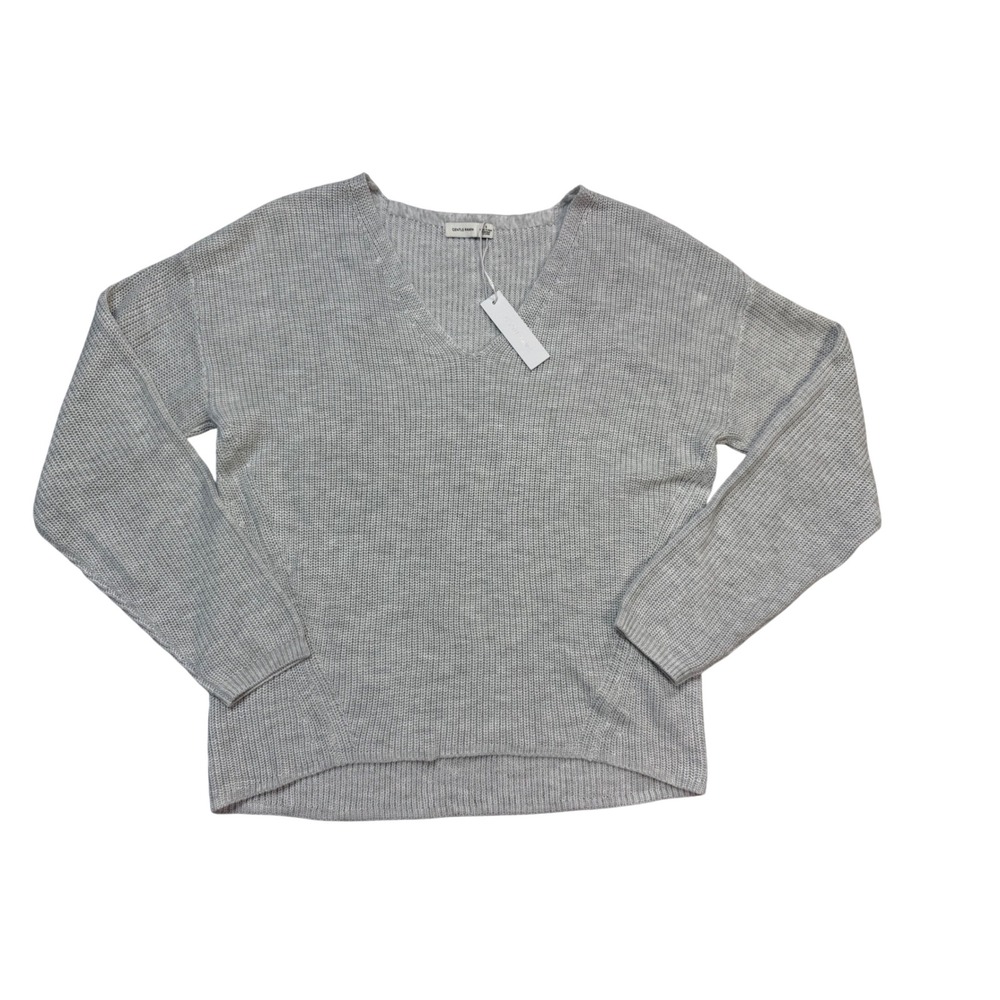 Gentle Fawn Tucker Sweater Womens Small Grey NEW V-Neck Knit GF2008-3672